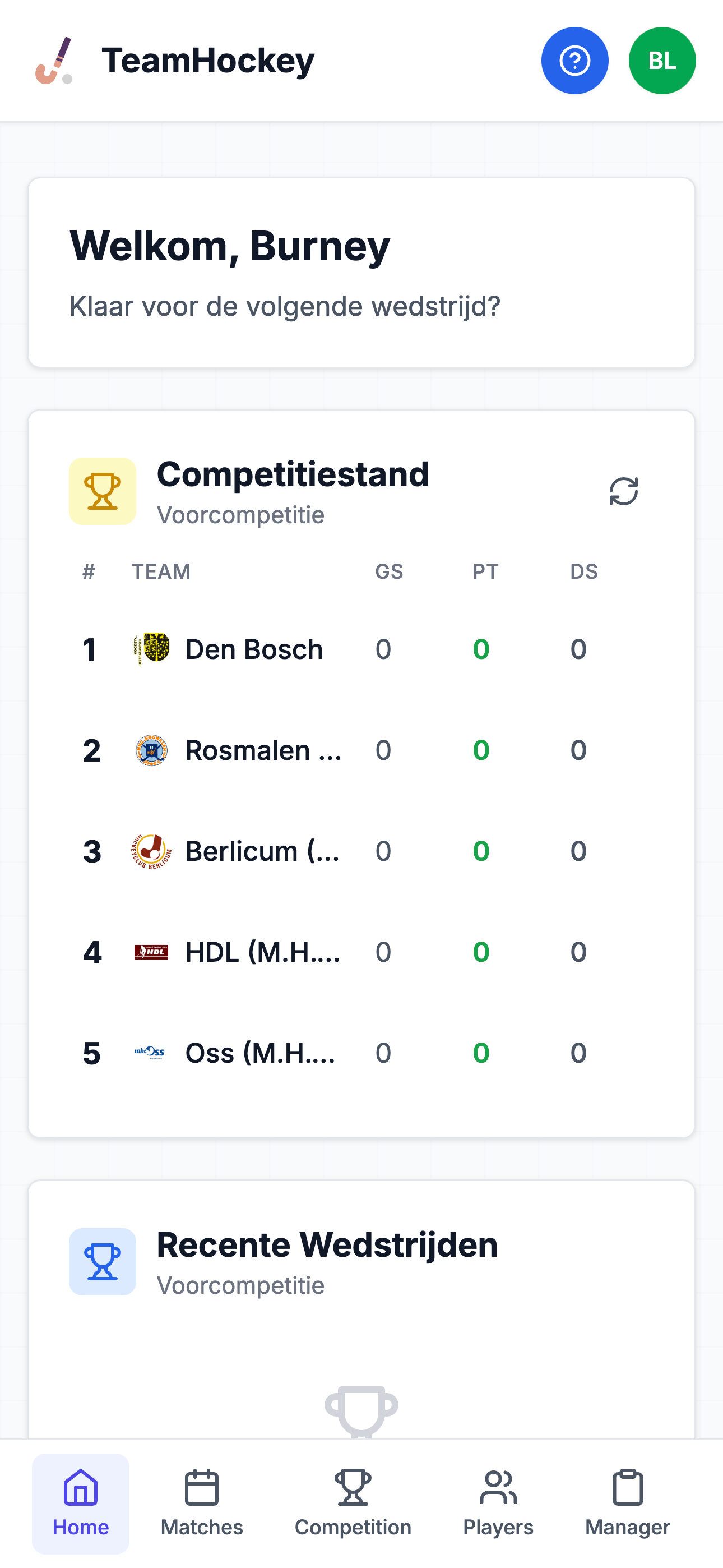 FieldHockeyManagement.com mobile view